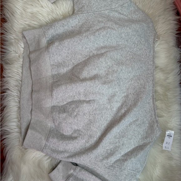 Abercrombie & Fitch Off-Shoulder Light Gray Sweater - Picture 2 of 3